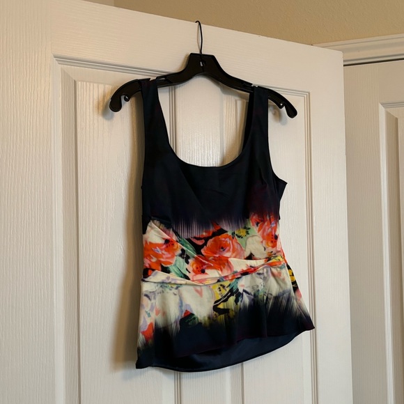 ELIE TAHARI for 5F (Bergdorf Goodman) Floral Print Ruched Blouse with Side Zip - Picture 10 of 12